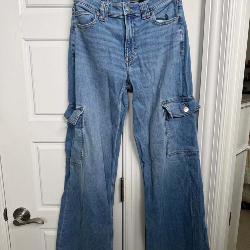 American Eagle Outfitters Denim Cargo Jeans Size 0